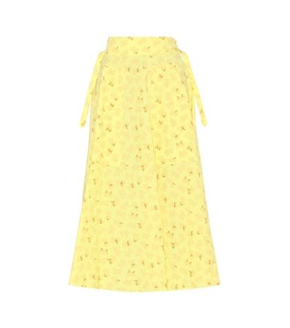 Bottega Veneta Cotton And Linen Printed Skirt