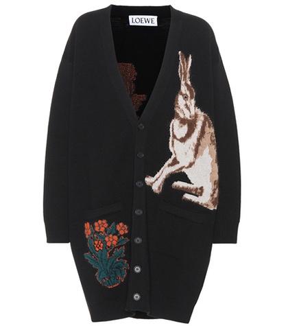 Fendi Intarsia Wool-blend Cardigan