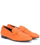 Karla Colletto Flaneur Ostrich Leather Loafers