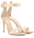 Miu Miu Portofino 105 Leather And Lace Sandals