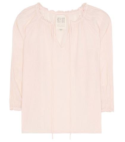 Velvet Off-the-shoulder Cotton Top