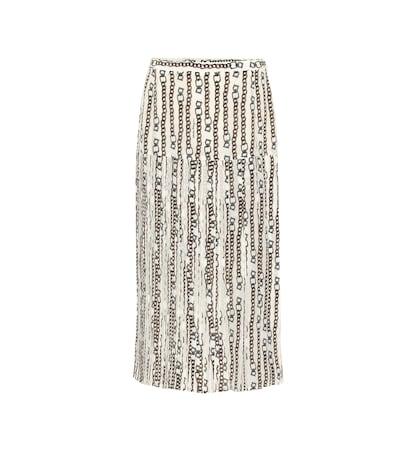 Salvatore Ferragamo Printed Silk-blend Midi Skirt