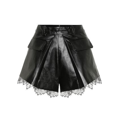 Self-portrait High-rise Faux Leather Shorts