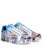 Tory Burch Printed Leather Sneakers