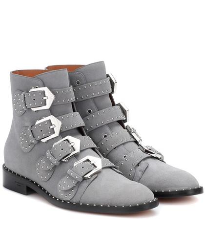 Dior Sunglasses Elegant Embellished Suede Ankle Boots