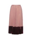 Valentino Silk And Velvet Pleated Skirt