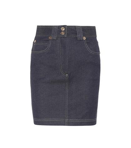 Versace High-waisted Denim Miniskirt