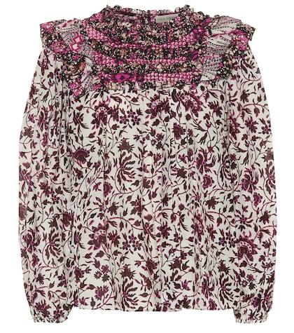 Ulla Johnson Dalma Printed Cotton And Silk Blouse