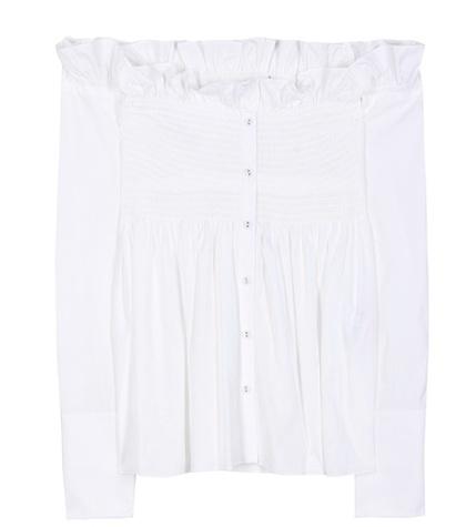 Victoria Victoria Beckham Off-the-shoulder Cotton Blouse