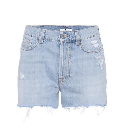 7 For All Mankind High-waisted Denim Shorts