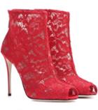 Dolce & Gabbana Lace Open-toe Ankle Boots