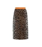 Fendi Leopard-print Knitted Skirt
