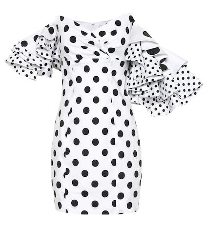 Caroline Constas Polka-dot Stretch-cotton Minidress