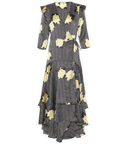 Ganni Calla Floral Silk-blend Dress