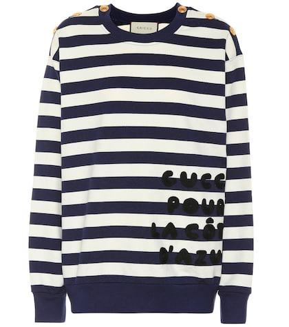 Gucci Striped Cotton-jersey Sweatshirt