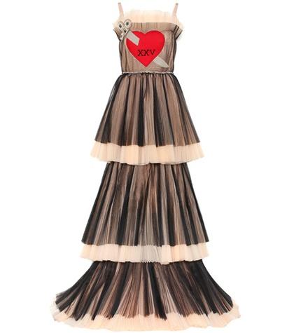 Gucci Embroidered Tiered Tulle Gown