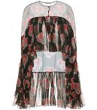 Balenciaga Printed Silk Chiffon Cape
