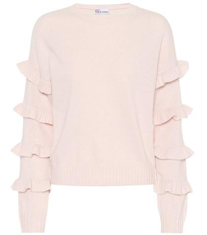 Redvalentino Ruffled Virgin Wool Sweater