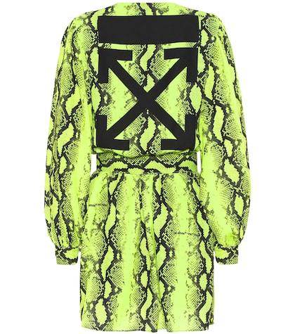Off-white Python-printed Minidress