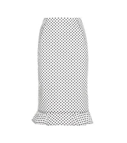 Oscar De La Renta Printed Cotton Skirt
