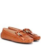 Tod's Embossed Leather Loafers
