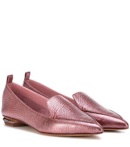 Dolce & Gabbana Beya Metallic Leather Loafers