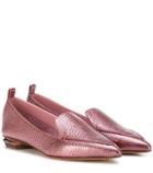 Dolce & Gabbana Beya Metallic Leather Loafers