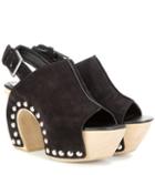 Tomas Maier Suede Platform Clogs