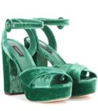 Dolce & Gabbana Velvet Platform Sandals