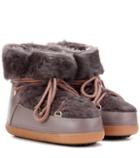 Inuikii Rabbit Low Fur-lined Leather Boots