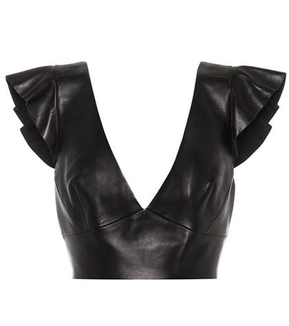 Miu Miu Glenside Leather Crop Top