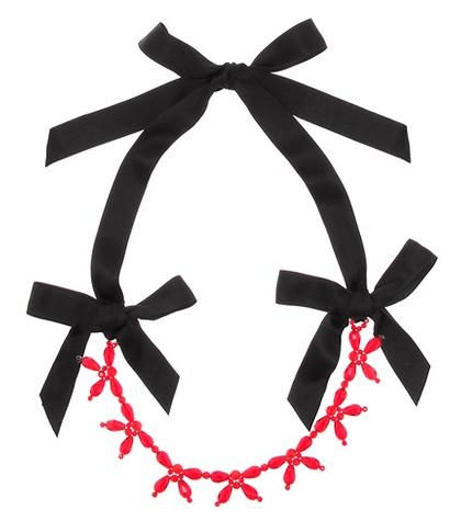 Simone Rocha Crystal And Ribbon Necklace