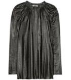 Tomas Maier Coated Pleated Blouse