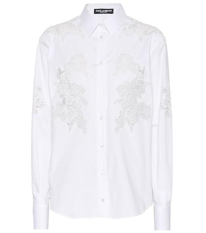 Dolce & Gabbana Lace-trimmed Cotton Shirt
