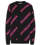 Balenciaga Allover Logo Wool-blend Sweater