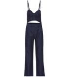 Roger Vivier Peek-a-boo Denim Jumpsuit