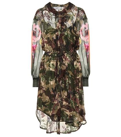 Preen By Thornton Bregazzi Octavia Silk-blend Camouflage Dress