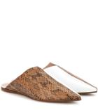 Acne Studios Amos Leather And Snakeskin Slippers