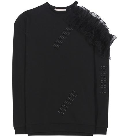 Chlo Embellished Asymmetrical Cotton Sweater