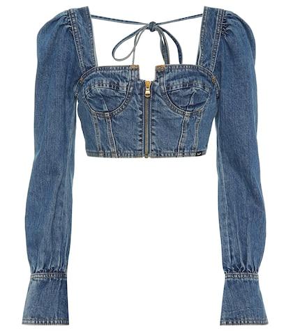 Self-portrait X Lee Denim Crop Top