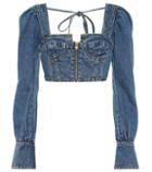 Self-portrait X Lee Denim Crop Top