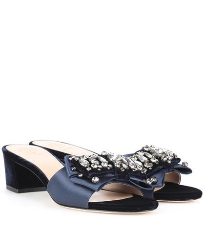 Araks Valentina Velvet And Satin Slides