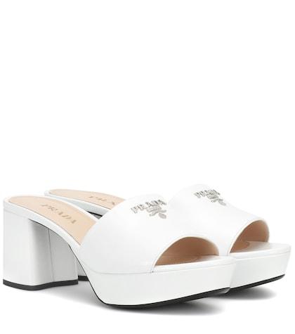 Prada Plateau Leather Sandals