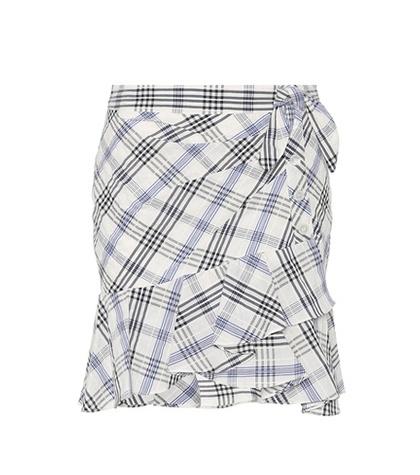 Veronica Beard Kaia Checked Cotton-blend Miniskirt