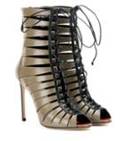 Francesco Russo Cut-out Leather Ankle Boots