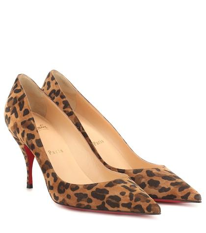 Christian Louboutin Clare 80 Printed Suede Pumps
