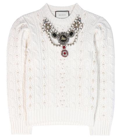 Gucci Embellished Wool And Cashmere Sweater