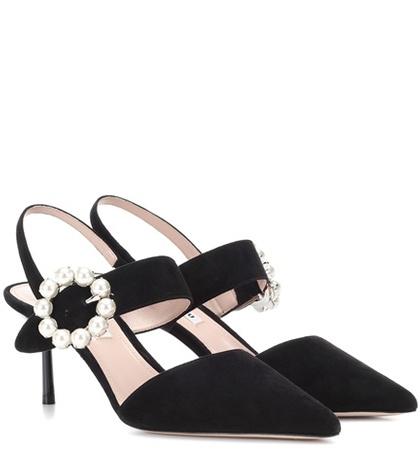 Diane Von Furstenberg Embellished Suede Pumps