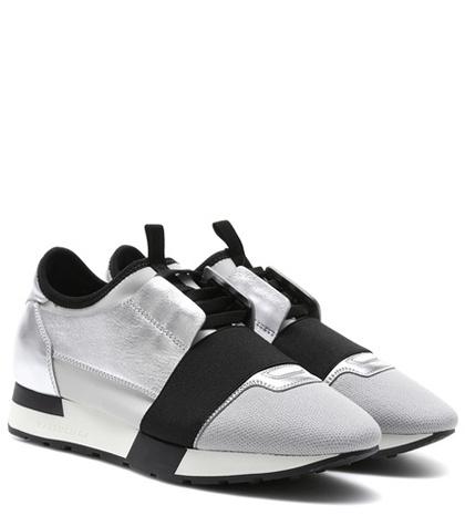 Balenciaga Race Runner Metallic Leather Sneakers