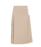 Victoria Beckham Checked Stretch Wool Skirt